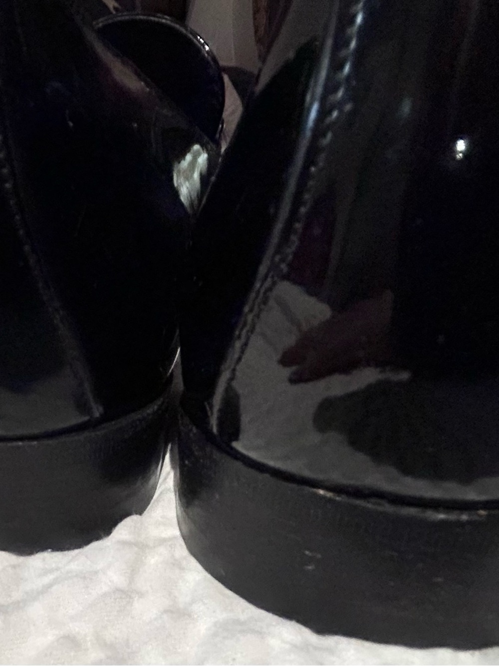 GUCCI Men's Black Patent Leather Dress Loafers with brand Metal Bit. - Picture 3 of 12
